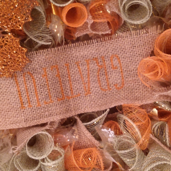 Fall Themed Wreath "Grateful" - Picture 5 of 11
